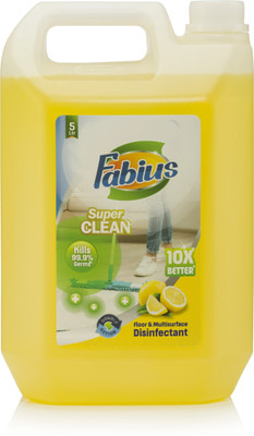 FABIUS FLOOR CLEANER SUPER CLEAN MULTISURFACE DISINFECTANT-10X BETTER WITH DUBLE ACTION LEMON FRESH(5 L)