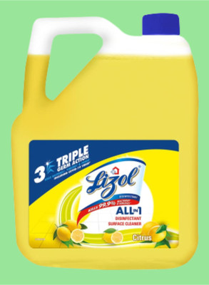 LIZOL DISINFECTANT Surface & Floor Cleaner Liquid, 976432 Citrus – 5 Litre Citrus  (5000 Ml) For Rs. 590 @ 76 %