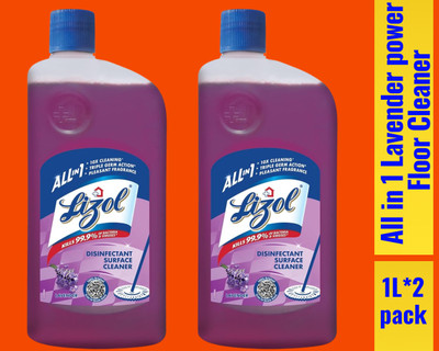 Lizol Disinfectant Surface & Floor Cleaner Liquid, lavender0134 lavender(2 x 1 L)
