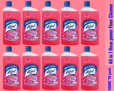 Lizol Disinfectant Surface & Floor Cleaner Liquid,500ml Rose0112 Rose(10 x 0.5 L)