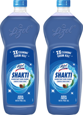 Lizol Shakti Disinfectant Floor Cleaner Aqua Fresh(2 x 900 ml)