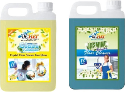 tiercart COMBO OF GLASS CLEANER [LEMON] AND FLOOR CLEANER JASMINE(2 x 1 L)