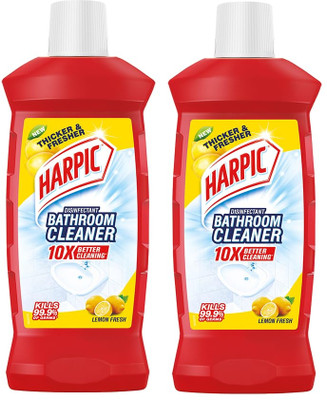 Harpic Disinfectant Bathroom Cleaner Liquid Lemon(2 x 1 L)