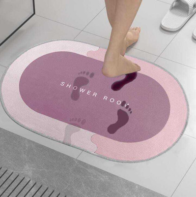 trishnaa Rubber Bathroom Mat(Pink, Pack of 2, Medium)