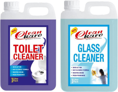 Tiersolution Combo of 2 Toilet Cleaner+Glass Cleaner Sky lemon(2 x 1 L)