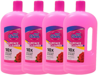 PROCLEAN Surface Cleaner - 1 Litre | Pack of 4 Rose(4 x 1000 ml)
