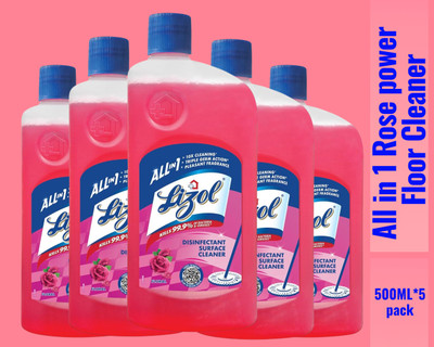 Lizol Disinfectant Surface & Floor Cleaner Liquid,500ml Rose0109 Rose(5 x 0.5 L)