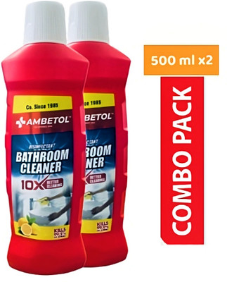 Ambetol Disinfectant Bathroom Cleaner Liquid 10X Powerful Lemon(2 x 0.5 L)