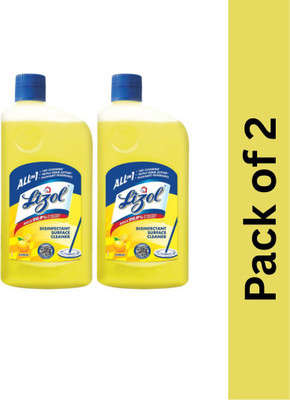 LIZOL PLUS | Disinfectant Surface and Floor Cleaner | Liquid | Citrus(2 x 1000 ml)