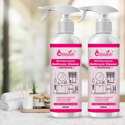 CHITAAKSH 2 Bottles Bathroom Spray – For Mirror, Tiles, Toilet Odour(2 x 100 ml)