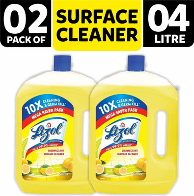 Lizol Disinfectant Surface Cleaner 2LI (Pack of 02) Citrus(2 x 2 L)