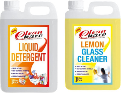 Tiersolution Combo of 2 Liquid Detergent+Glass Cleaner Lemon lemon(2 x 1 L)