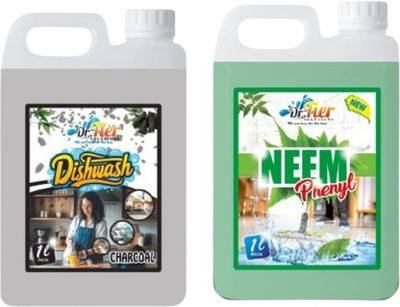 tiercart Combo of NEEM PHENYL AND DISHWASH CHARCOAL(2 x 1 L)