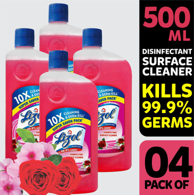 Lizol Disinfectant Surface Cleaner 500 ML (PACK OF 04) Floral(4 x 500 ml)