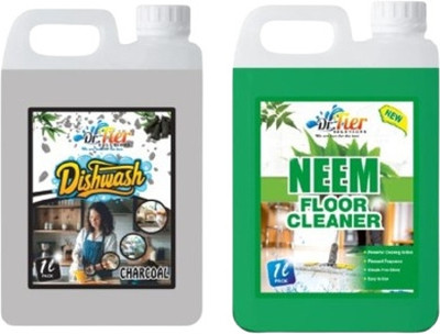Tiersolution SUPER COMBO OF DISHWASH CHARCOAL AND FLOOR CLEANER NEEM(2 x 1 L)