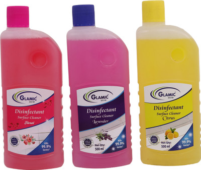 Glamic DisinfactantSurfaceCleaner(Pack of 3)500 ml Floral, Lavendar and Citrus(3 x 500 ml)