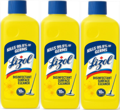 Lizol Disinfectant Surface & Floor Cleaner Liquid, Citrus Pack of 3 Lemon(3 x 1 L)