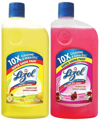 Lizol Disinfectant Surface & Floor Cleaner, Floral - 975 ml (Pack of 2) FRESH(2 x 1000 ml)