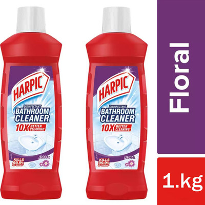 Harpic Disinfectant Bathroom Cleaner Liquid,Floral @500+500(Pack of 2)1Kg Floral(2 x 0.5 L)