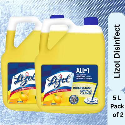 Lizol Disinfectant Surface & Floor Cleaner Liquid, Citrus07 - 5 Litre Lemon(2 x 5 L)