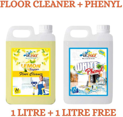 Tier enterprises Classic combo of 2 litre White Phenyl and Floor cleaner lemon(2 x 1 L)