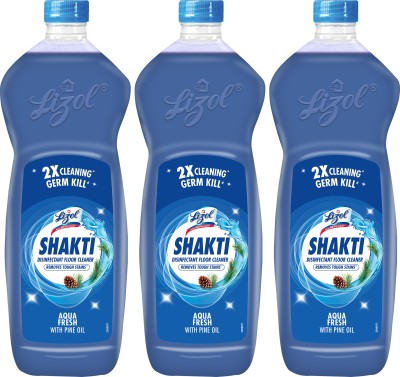 Lizol Shakti Disinfectant Floor Cleaner Aqua Fresh(3 x 900 ml)