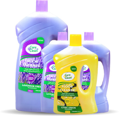 CareClean Floor Cleaner Multi-Surface Disinfectant for Home & Office 1 L + 500ml × 2 Lavender Fresh & 500ml Citric Lemon(2500 ml)