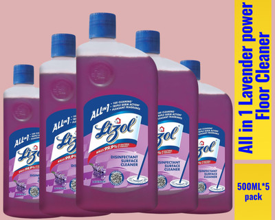 Lizol Disinfectant Surface & Floor Cleaner Liquid,500ml lavender0116 lavender(5 x 0.5 L)