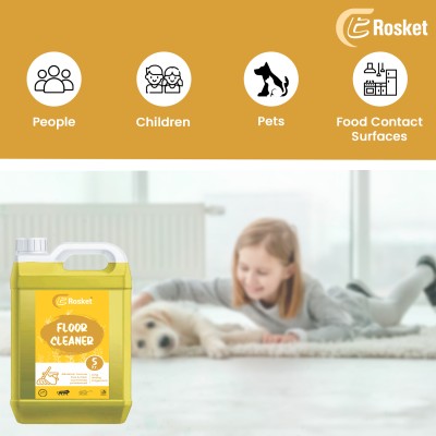 EROSKET Long Lasting,Disinfectant Liquid,Suitable for All Mops Lemon, Multi-Fragrance(5 L)