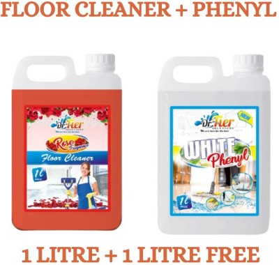 Tier enterprises Classic combo of 2 litre White Phenyl and Floor cleaner Rose(2 x 1 L)