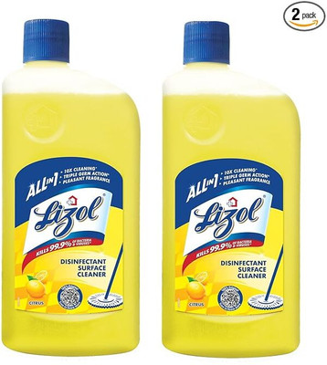 Lizol Disinfectant Surface & Floor Cleaner Liquid, Citrus(2 x 1 L)