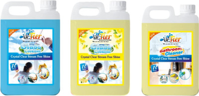 tiercart Combo of 3 Glass Cleaner Sky+Lemon+Bathroom Cleaner lemon(3 x 1 L)