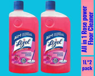 Lizol Disinfectant Surface & Floor Cleaner Liquid,Rose0106 Rose(2 x 1 L)