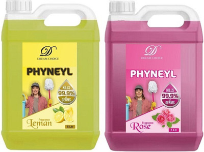 DREAM CHOICE LEMON+ROSE Phenyl For Floor Kitchen & Bathroom (10 ltr) LEMON & ROSE(10000 ml)