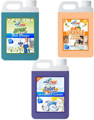 Tier enterprises Combo of 3 Floor Cleaner Jasmine, Floor Cleaner Orange, Toilet Cleaner lemon(3 x 1 L)