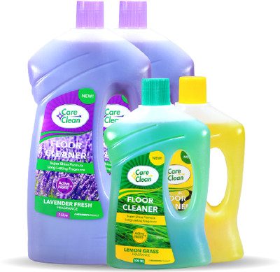 CareClean Floor Cleaner Multi-Surface Disinfectant for Home & Office 2 x 1 L Lavender Fresh & 500ml Citric Lemon & 500ml Lemon Grass(3000 ml)