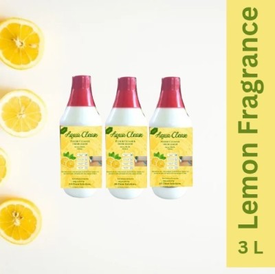 Aqua Clean Disinfectant White Phenyl Floor Cleaner (1 liter - Pack of 3) Fresh Lemon(3 x 1 L)