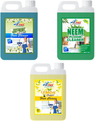 Tier enterprises Combo of 3 Floor Cleaner Jasmine, Neem, Lemon lemon(3 x 1 L)
