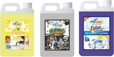 Tierenterprise Combo of 3 Floor Cleaner Lemon+Dishwash Charcoal+Toilet Cleaner lemon(3 x 1 L)