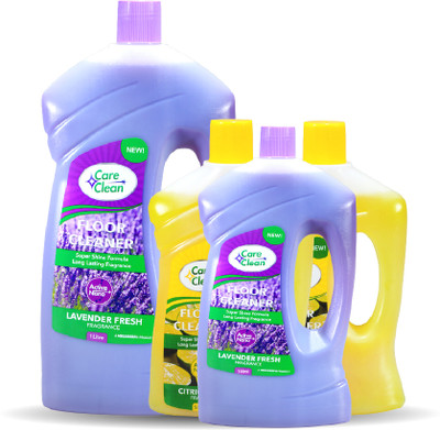 CareClean Floor Cleaner Multi-Surface Disinfectant for Home & Office 1 L + 500ml Lavender Fresh & 2 × 500ml Citric Lemon(2500 ml)