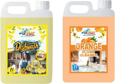 Tiersolution SUPER COMBO OF DISHWASH LEMON AND FLOOR CLEANER ORANGE(2 x 1 L)