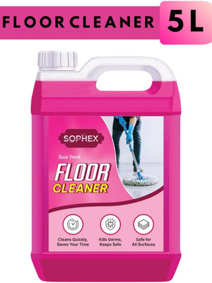 sophex Economy Pack Floor Cleaner Liquid 5L | Disinfectant Home & Tiles Cleaner Rose(5 L)