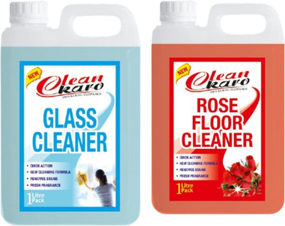 Tiersolution Combo of 2 Glass Cleaner Sky+Floor Cleaner Rose lemon(2 x 1 L)