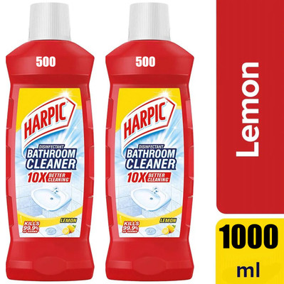 Harpic Disinfectant Bathroom Cleaner Liquid Lemon ^500+500 Lemon(2 x 500 ml)