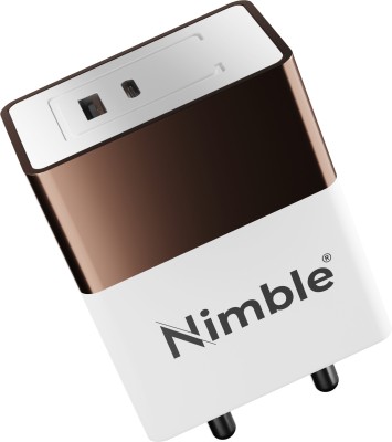 Nimble Lifestyle 18 W Supercharge 5 A Multiport Mobile Charger with Detachable Cable(White, Cable Included)