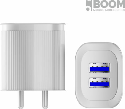 Boom 18 W 4 A Wall Charger for Mobile(White, Cable Included)