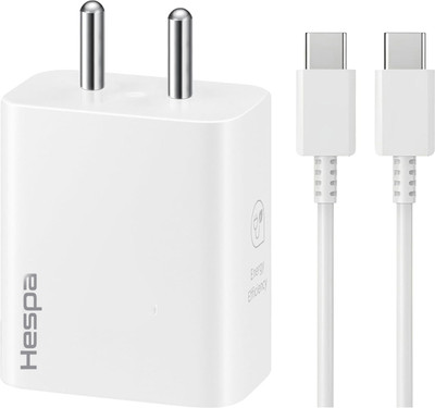 Hespa 25 W PD 3 A Wall Charger for Mobile with Detachable Cable(Compatible With Galaxy A54 A15 A14 F54 F34 F23 F14 & Other Type-C Devices, Cable Included)