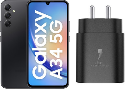 Sthetik 25 W Quick Charge 3 A Wall Charger for Mobile(Black, Superfast Charger For Samsung Galaxy A34 5G Fast Charger Adapter)