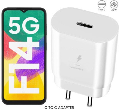 RoarX 25 W Adaptive Charging 3 A Mobile Charger(White, Super Fast Charging Compatible for Galaxy F14 5G)