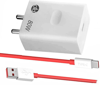 OTD 80 W SuperVOOC 6 A Wall Charger for Mobile with Detachable Cable(White, Red, Cable Included)